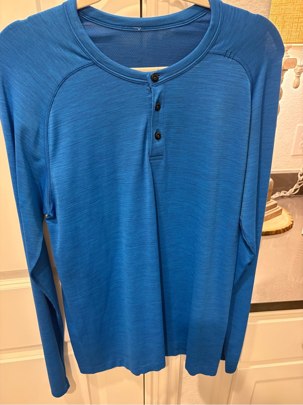 lululemon athletica Men's Long-Sleeve Henley in Bright Blue